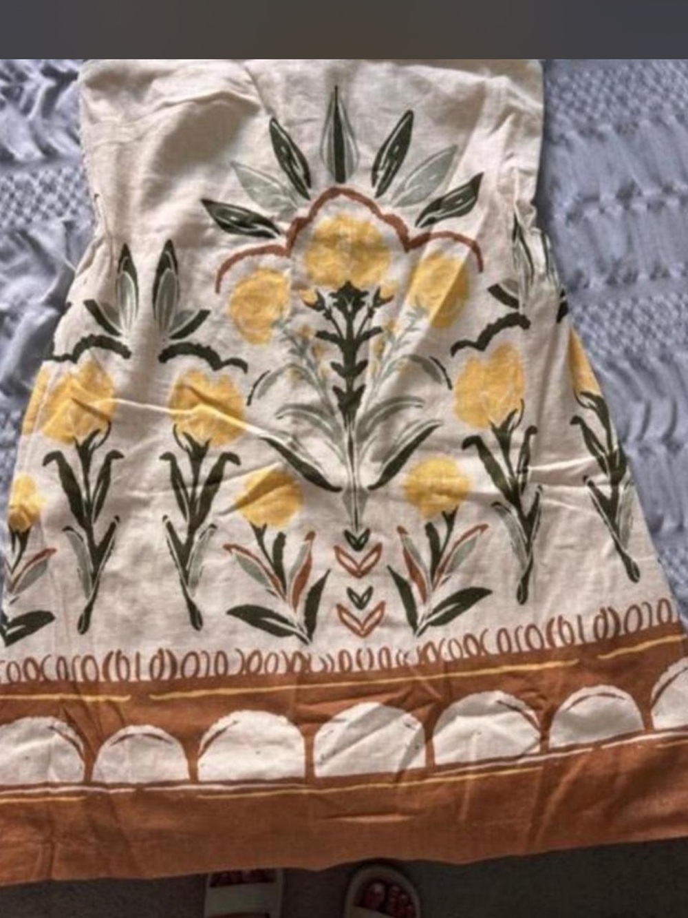 Abercrombie & Fitch Cream Mini Dress with Yellow and Green Floral Print